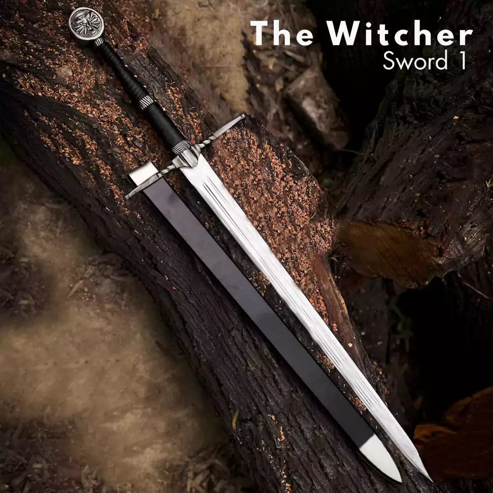 Witcher Sword 01 – Silver Fantasy Blade with Scabbard Replica
