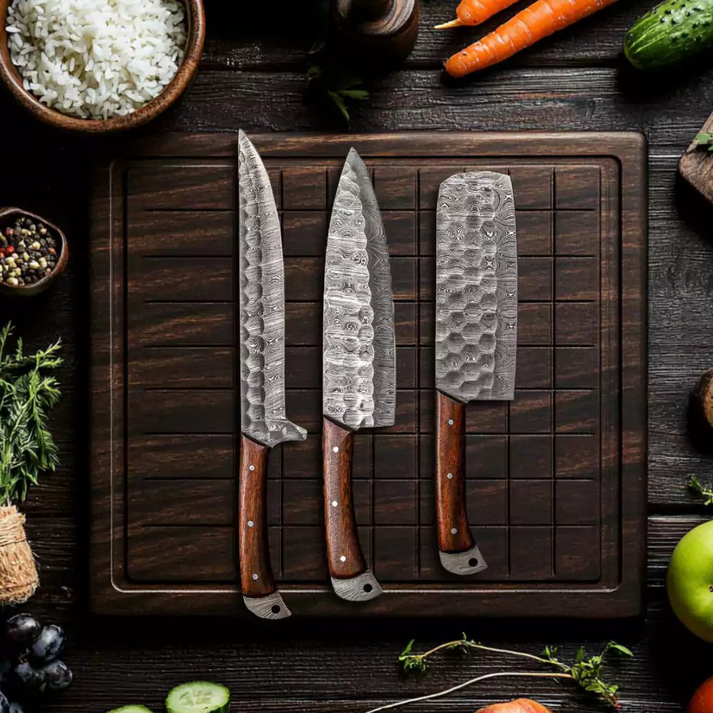Brown Handle Style 5 PCS Kitchen knife Set - Image 2