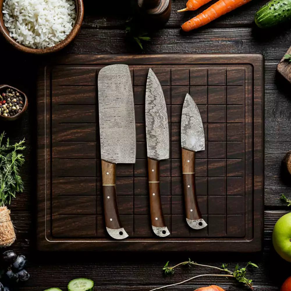 5 PCS Damascus Kitchen Knife Set - Image 2