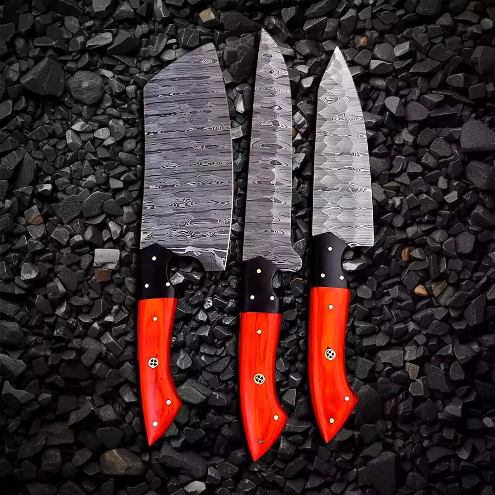 5 Pcs Damascus Cooking Knife Set - Image 3