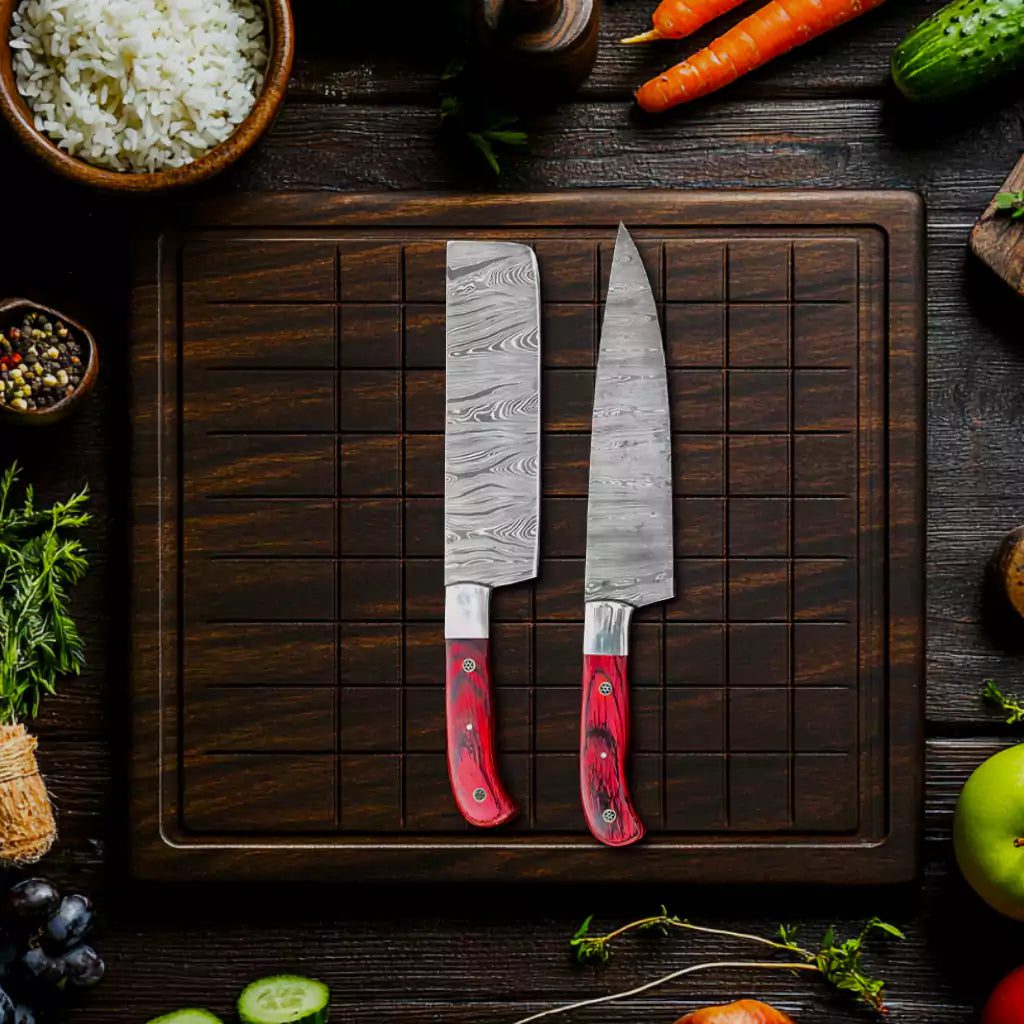 Damascus Steel Kitchen Knives Set - Image 4