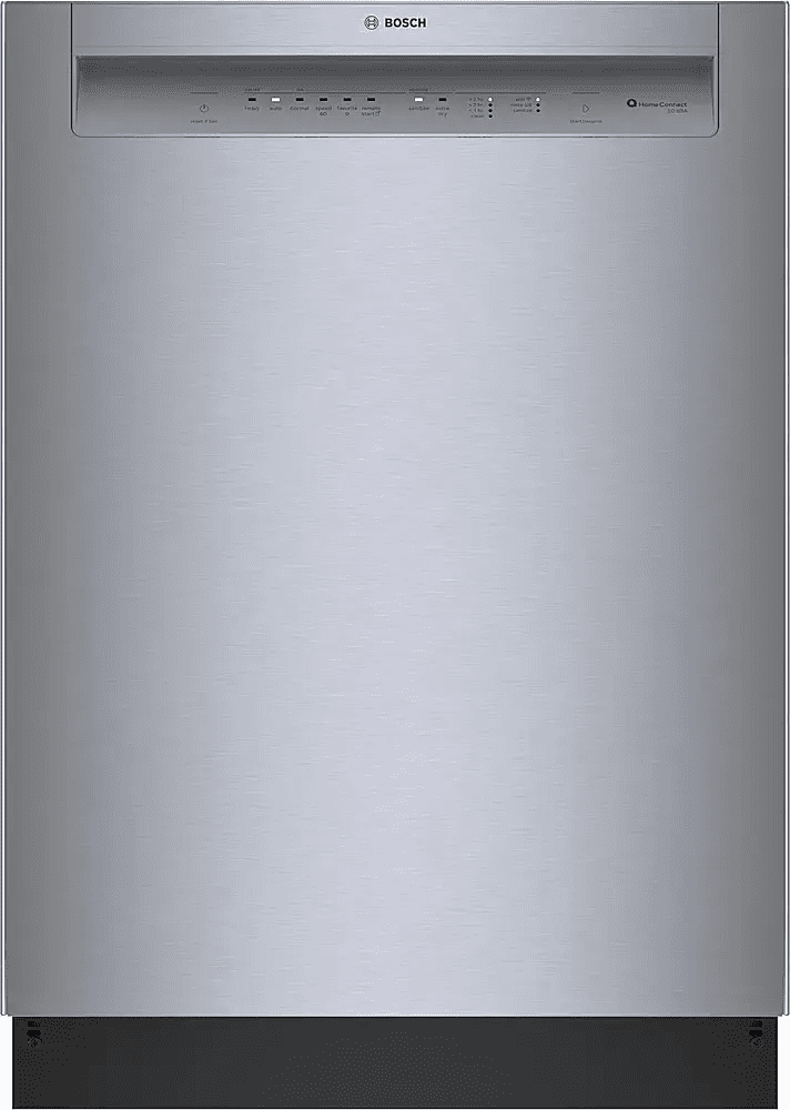 Bosch – 100 Series 24″ Front Control Smart Built-In Hybrid Tub Dishwasher with PureDry, 50 dBA – Stainless Steel