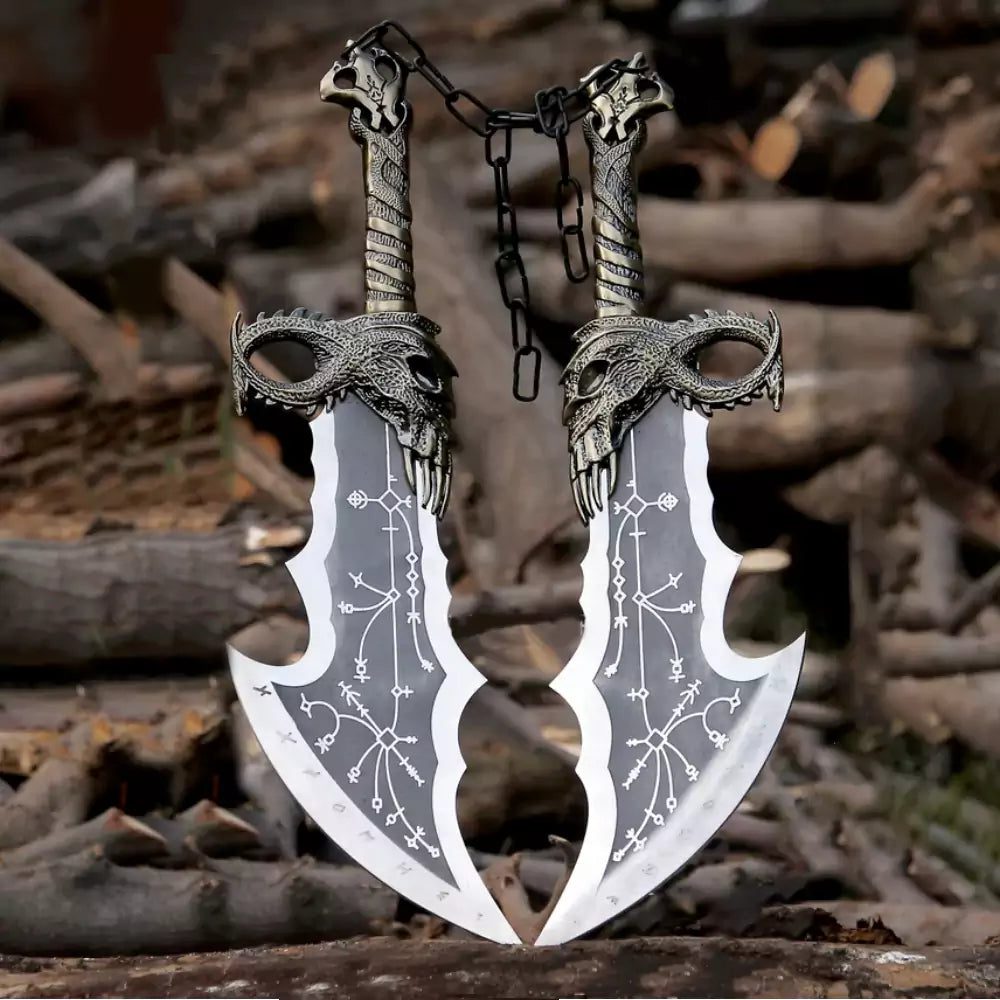 Blades of Chaos Replica – Twin Kratos Blades (Fantasy Display Set) Replica - Image 3