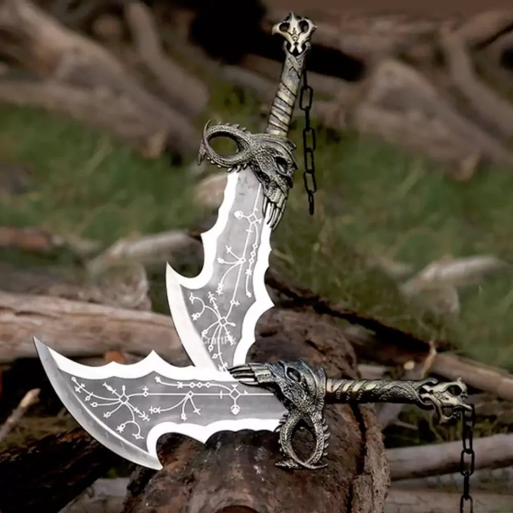 Blades of Chaos Replica – Twin Kratos Blades (Fantasy Display Set) Replica - Image 4