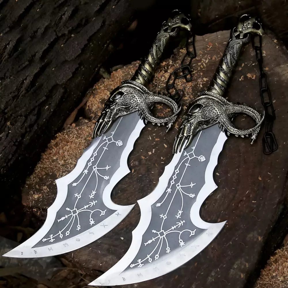 Blades of Chaos Replica – Twin Kratos Blades (Fantasy Display Set) Replica - Image 8