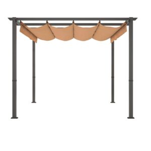 Stylish 10′ x 13′ Aluminum Patio Pergola with Retractable Canopy – Perfect Backyard Shade Shelter for Outdoor Parties
