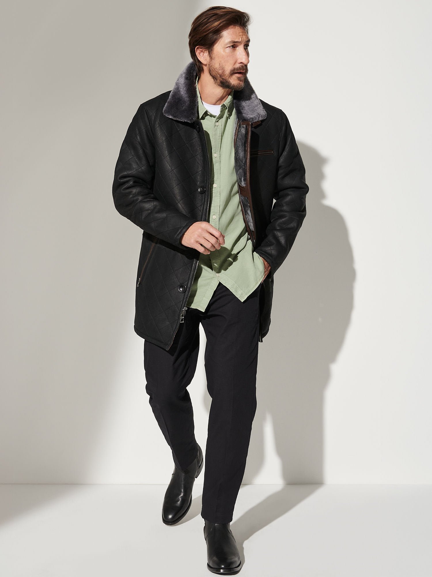 Hayes Quilted Sheepskin Coat - Image 4