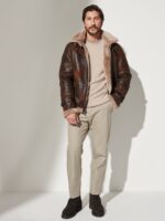 Classic Burnt Cognac Edition Sheepskin B-3 Bomber Jacket