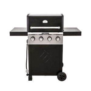 Even Embers 4-Burner Propane Gas Grill, 40,000 BTU, Silver/Black