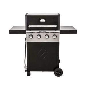 Even Embers 4-Burner Propane Gas Grill, 40,000 BTU, Silver/Black