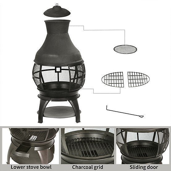 HeatMaxx 45 in. Outdoor Wood-Burning Chiminea - Image 4
