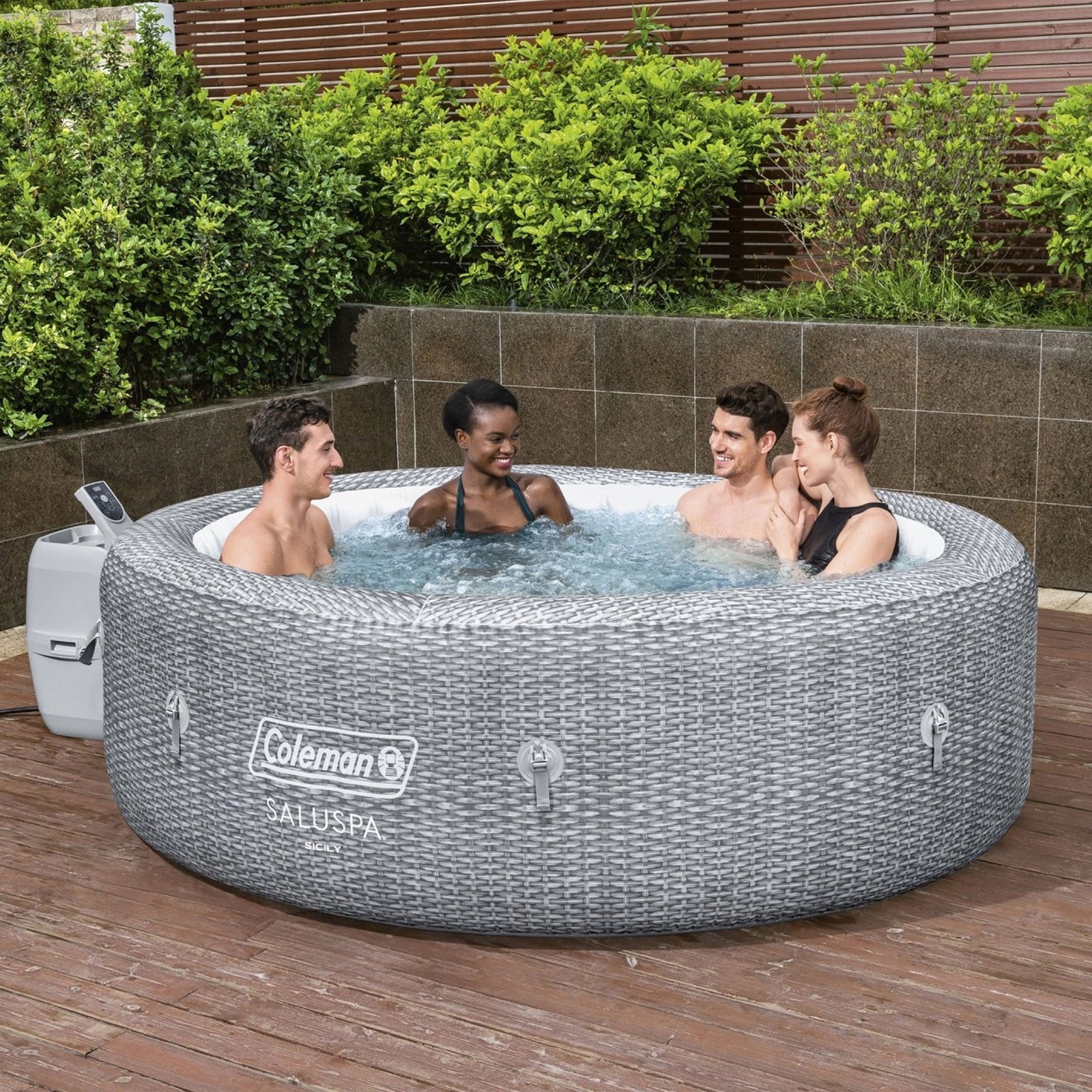 Coleman Sicily AirJet Inflatable Hot Tub w/ Cover w/ Pump #P09144 - Image 6