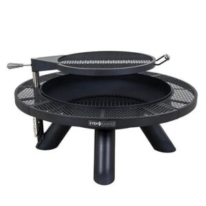 Even Embers 44 in. Round Charcoal/Wood-Burning Fire Pit with Cooking Grate