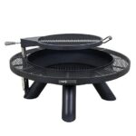 Even Embers 44 in. Round Charcoal/Wood-Burning Fire Pit with Cooking Grate