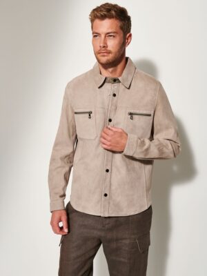 Max Reversible Suede Leather Shirt Jacket