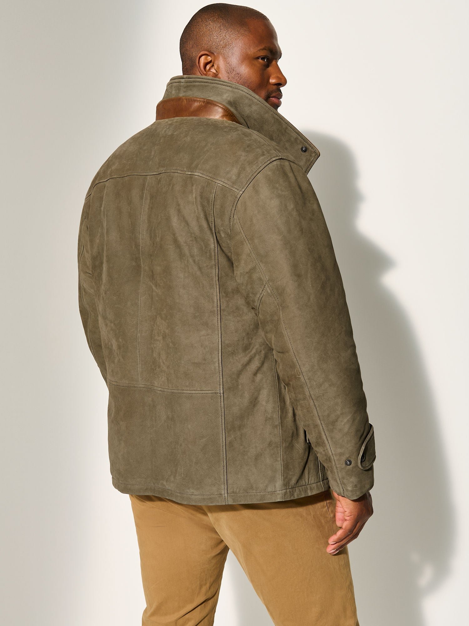 Jack Frost Olive Tundra Leather Coat with Shearling Lining - Image 2
