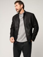 Zachary Embossed Leather Jacket