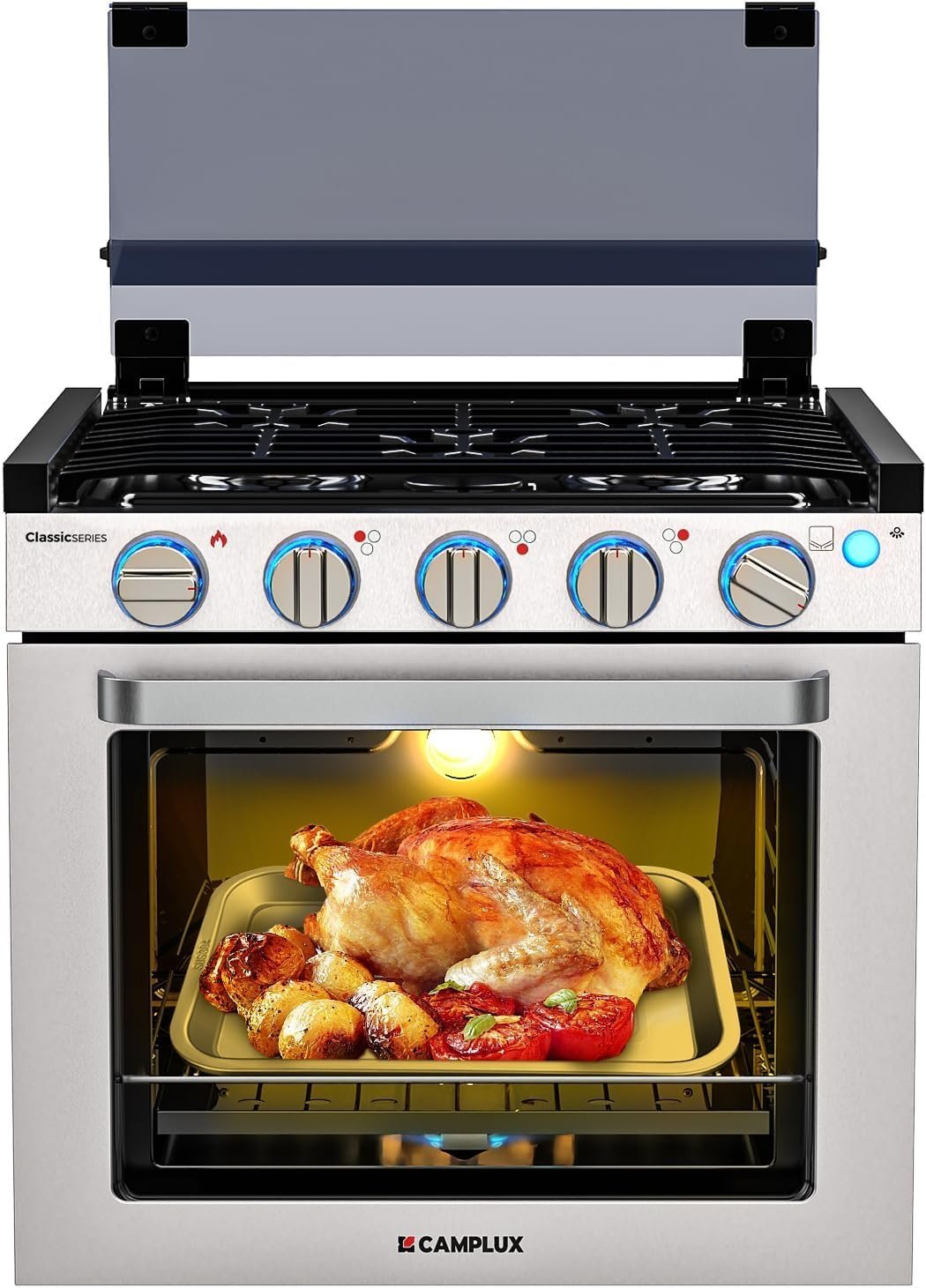 Camplux 21 Inches RV Stove Gas Range Oven 3 Burners Cooktop