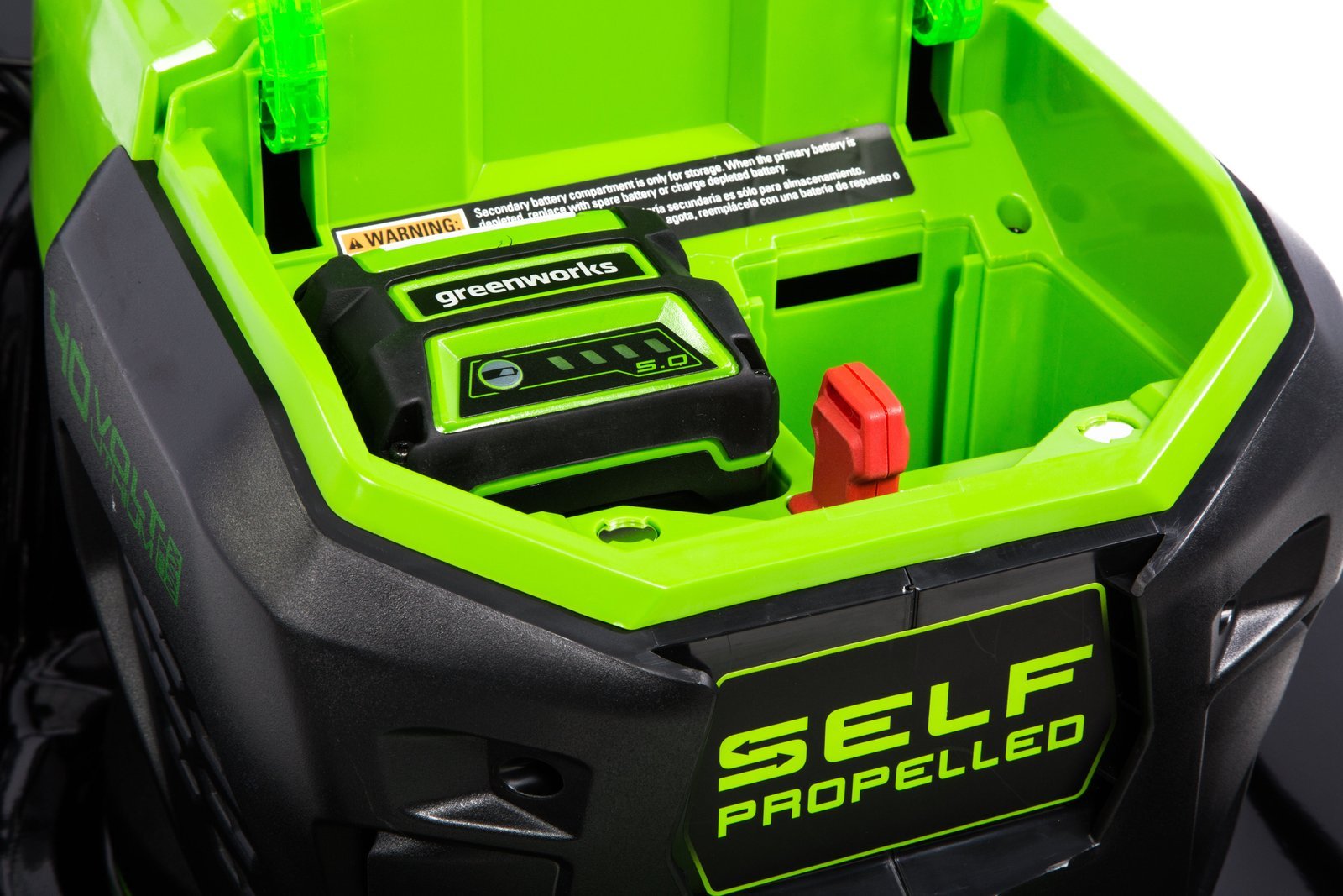 Greenworks Self-Propelled 21-inch Brushless Lawn Mower 40V with 5Ah Battery and Charger - Image 4