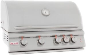 Blaze 32 Inch 4-Burner LTE Gas Grill with Rear Burner and Built-in Lighting System