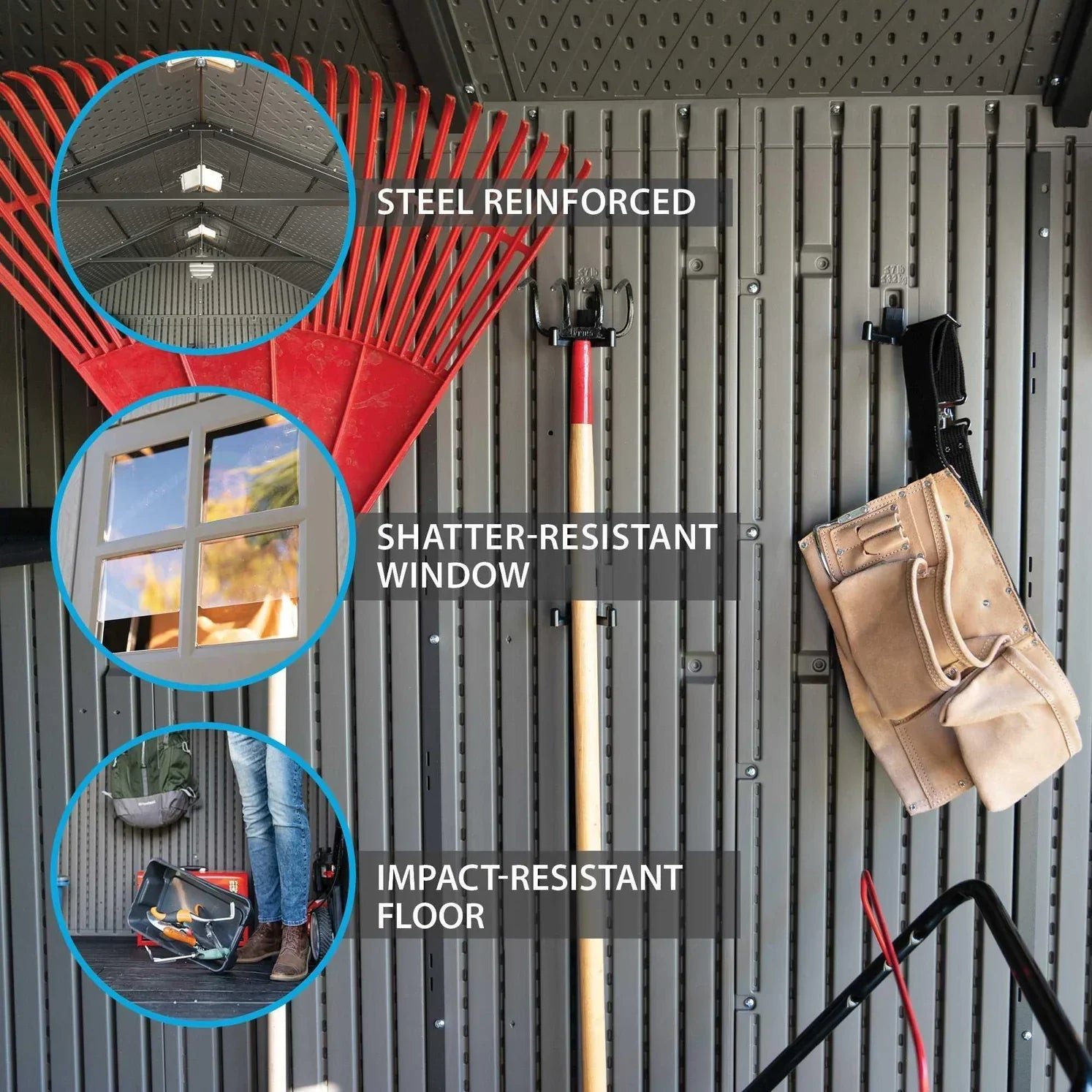 Lifetime 8 Ft x 7.5 Ft Outdoor Storage Shed - Image 24