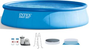 Intex 18′ x 48″ Inflatable Above Ground Swimming Pool with Ladder, Pump