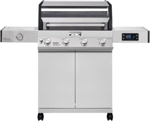 Monument Grills Eminence 405 |Tech Stainless Propane Gas Grill Eminence 405 & Cast Iron Cooking Plate