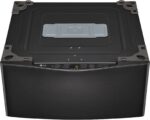 LG – SideKick 1.0 Cu. Ft. High-Efficiency Smart Top Load Pedestal Washer with 3-Motion Technology – Black steel