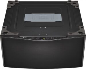 LG – SideKick 1.0 Cu. Ft. High-Efficiency Smart Top Load Pedestal Washer with 3-Motion Technology – Black steel