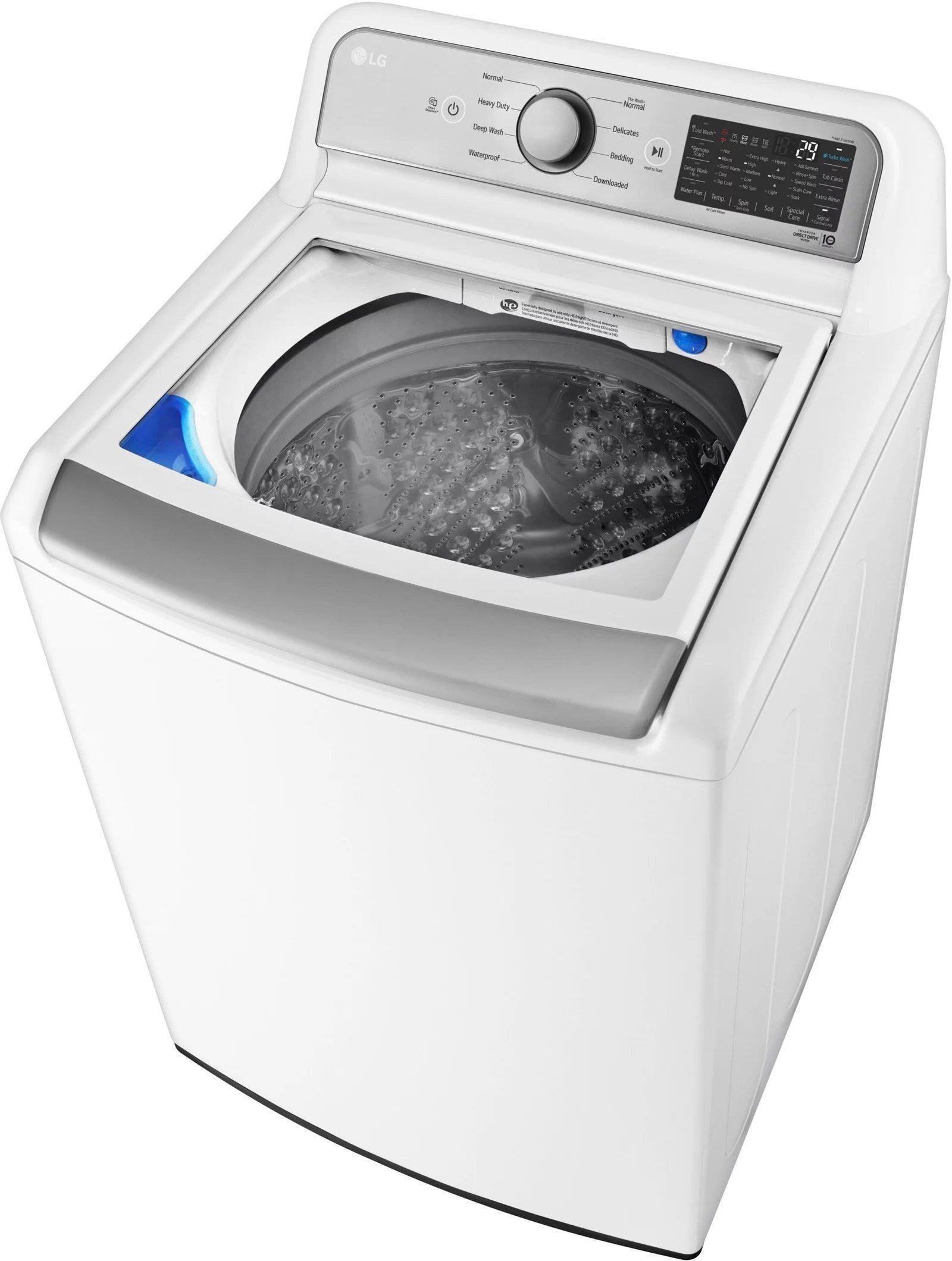 LG – 5.5 Cu. Ft. Smart Top Load Washer with TurboWash3D – White - Image 8