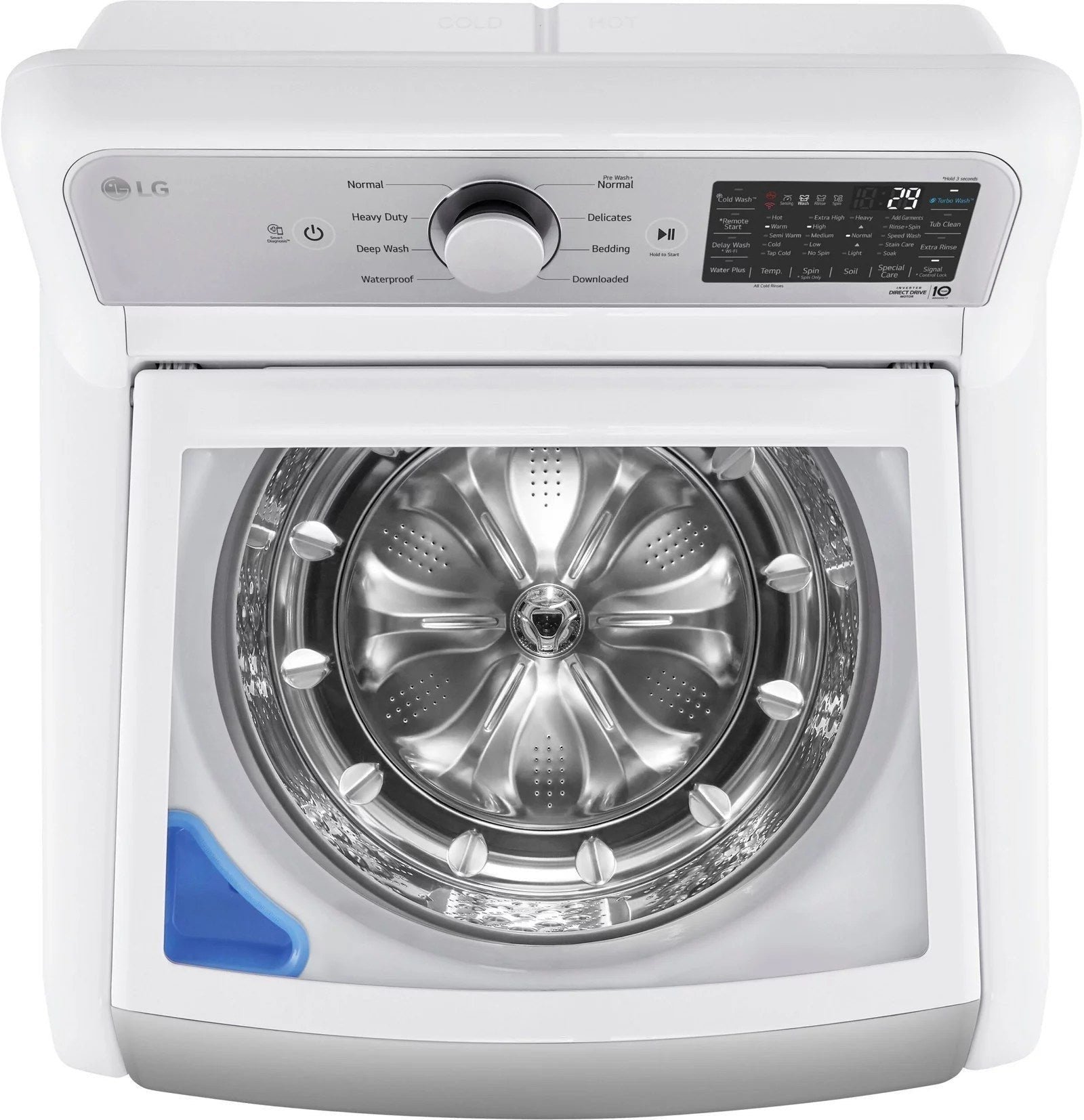 LG – 5.5 Cu. Ft. Smart Top Load Washer with TurboWash3D – White - Image 12