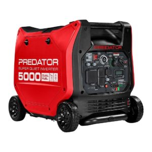 Predator 5000 Watt Dual-Fuel SUPER QUIET Inverter Generator with Remote Start and CO SECURE Technology