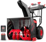 PowerSmart HB2805A 80V 24-Inch Self-Propelled 2-Stage Cordless Snow Blower with 6.0Ah Battery & Charger