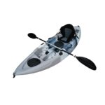 Brooklyn Kayak UH-FK184-GRY 9 ft. 2 in. Sit on Top Single Fishing Kayak Seat And Paddle – Grey Camo