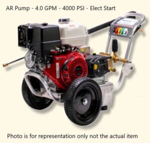 Pressure-Pro Eagle II 4000 PSI @ 4.0 GPM AR Pump Belt Drive Gas Honda Engine Cold Water Pressure Washer w/ Electric Start