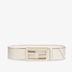 Fendi White Leather Belt