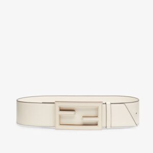 Fendi White Leather Belt