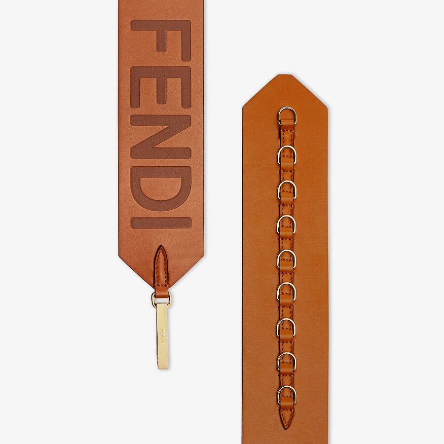 Fendi Brown Leather Belt - Image 2