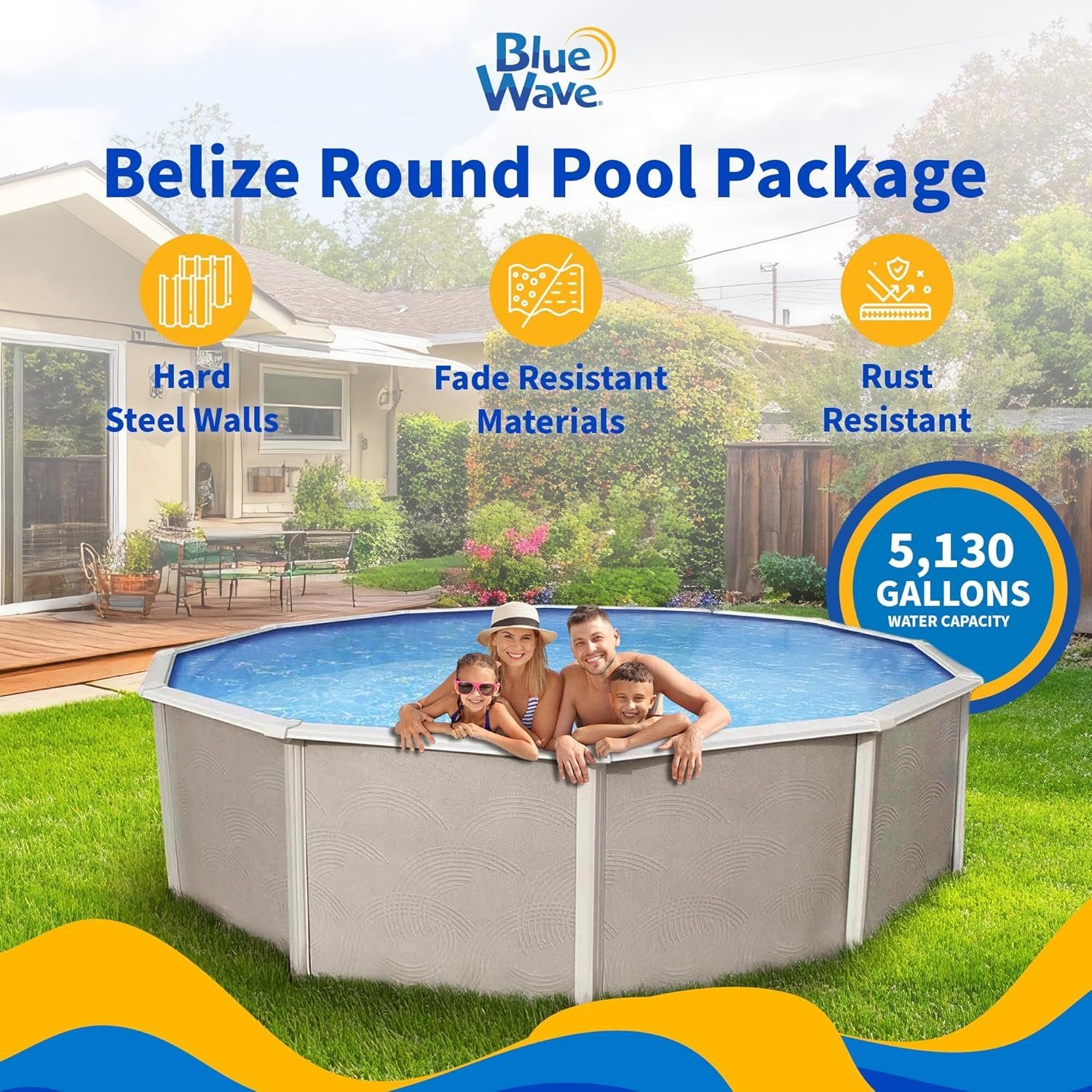 Blue Wave Belize 15′ Round Above Ground Pool - Image 6