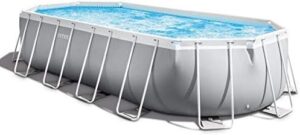 INTEX 26797EH Prism Frame Premium Oval Above Ground Swimming Pool Set: 20ft x 10ft x 48in – Includes 1500 GPH Cartridge Filter Pump – Removable Ladder – Pool Cover – Ground Cloth