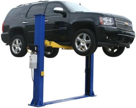 ATLAS Automotive Equipment 9KBPX 2-Post Lift/Hoist, Baseplate Style, 9’6″ Minimum Ceiling Height, 9,000lb Capacity, Symmetric Arms, Dual Hydraulic Chain Drive Cylinders, for Low Ceiling Home Use