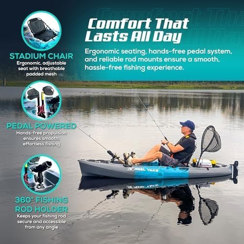 Reel Yaks Raptor Modular Fishing Kayak – 9.5ft Lightweight Sit On Top Kayak for Adults & Youth – Stable & Portable, Ideal Space-Saving Design for Travel – 380lbs Capacity - Image 5