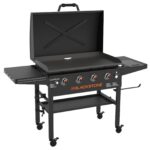 Blackstone Original Outdoor Griddle, 4-Burner 36″ Propane Flat Top Grill with Hood, Black