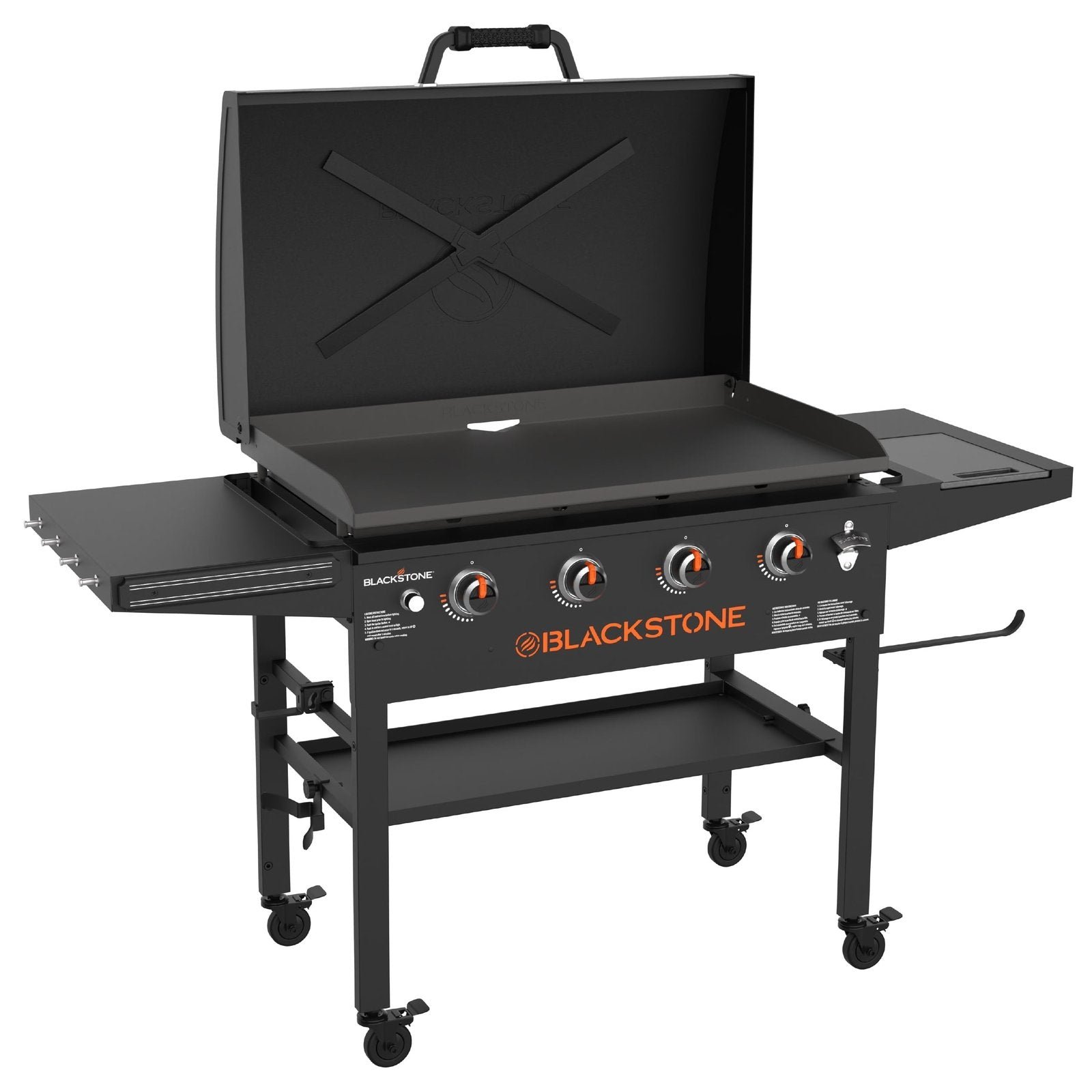 Blackstone Original Outdoor Griddle, 4-Burner 36″ Propane Flat Top Grill with Hood, Black