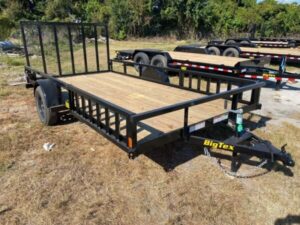 Big Tex 35SA-14BKRSX Single Axle ATV Trailer 83″x14′ Black
