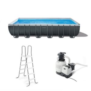 Intex 24′ x 12′ x 52″ Ultra XTR Rectangular Frame Swimming Pool Set + Pump