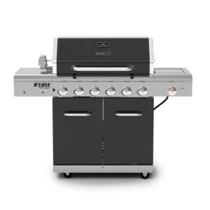 Nexgrill Deluxe 6-Burner Propane Gas Grill with Ceramic Searing Side Burner, Rotisserie Kit, 60,000 BTUs Output, and Stainless Steel Control Panel, BBQ Grill Perfect for Outdoor Gatherings 720-0896B