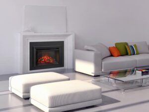 SimpliFire 30-In Electric Fireplace Insert with LED Flame and Multi-Color Ember Bed