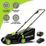 Steelite 13″ 21V Cordless Brushless Lawn Mower with 4.0Ah Battery & Charger
