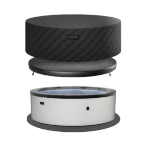 Wave Tahoe 4 Person Eco-Foam Round Hot Tub EnergySave Bundle with 70 Aquajet Massage System | Graphite Gray